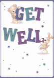 Infused with playful optimism, this get well card radiates a sense of warmth and hope, delightfully illustrated with two charming companions-a teddy bear and a puppy-who seem nearly ready to leap from the page. Balancing and cradling the bold, jewel-toned letters spelling 'Get Well,' they evoke memories of joyful visits and community kindness throughout Southgate. Rich indigo and teal tones stand radiant against a creamy, gentle background, while tiny stars in hues of blue and lilac glimmer across the design, recalling the vibrant diversity of a Southgate florist's display window. The inviting softness of the animals' pictured fur adds an almost touchable comfort, perfectly complementing the emotional salve this card provides its recipient. In every detail, from colour to composition, the artwork channels a spirit of local care-reminding one of the thoughtful gestures that define Southgate Florist's service, lifting spirits and delivering genuine reassurance with every carefully designed message.